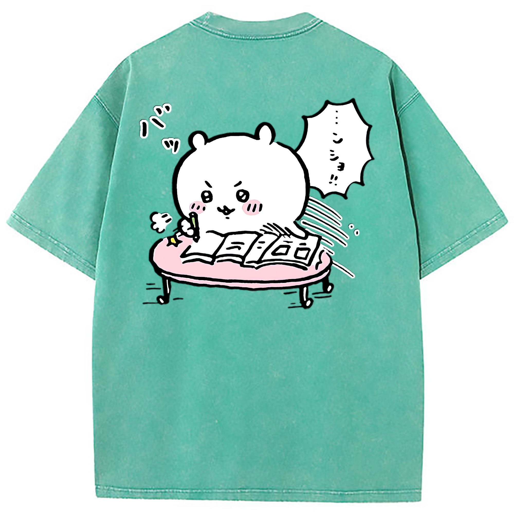 （画像用） ちいかわ ちいかわ Chii-kawa chiikawa 綿100% ヴィンテージ風 半袖Tシャツ（背面プリント）